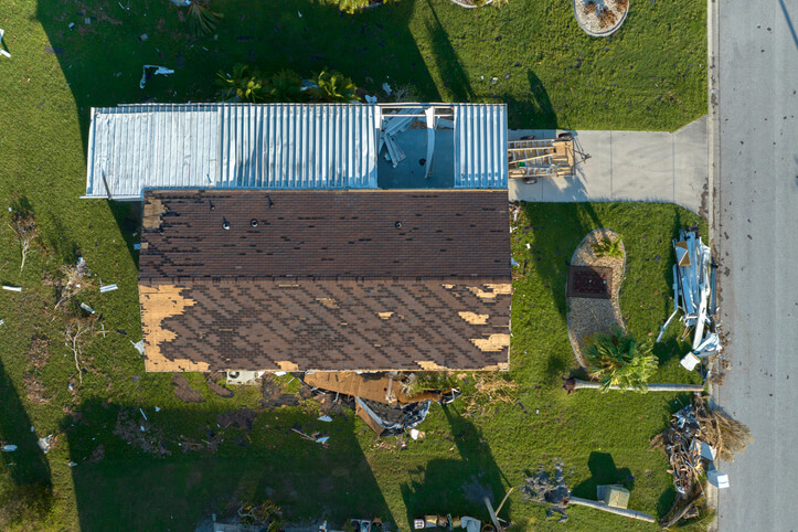 Storm vernielt huis