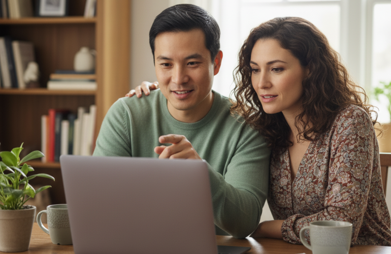 Koppel vergelijkt levensverzekeringen op Mijnvergelijker.be.